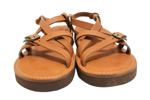 【Organic handloom GAYA ブラウン】クロスストラップサンダル